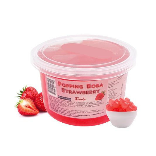 Fanale Strawberry Popping Bursting Boba Juice Ball - (1 lb / Tub)